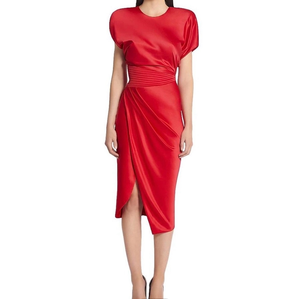 Zhivago Red Satin Midi Dress